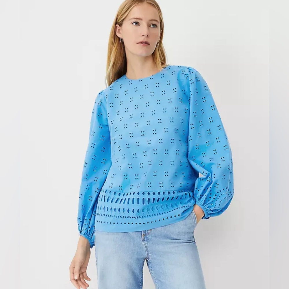 NWT Ann Taylor Petite Eyelet Tunic Size XSP